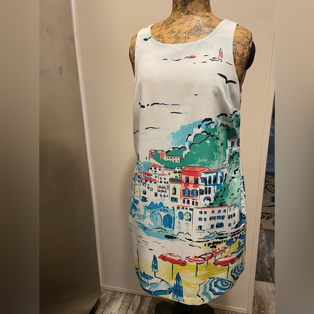 Crown & Ivy White and Blue Dress